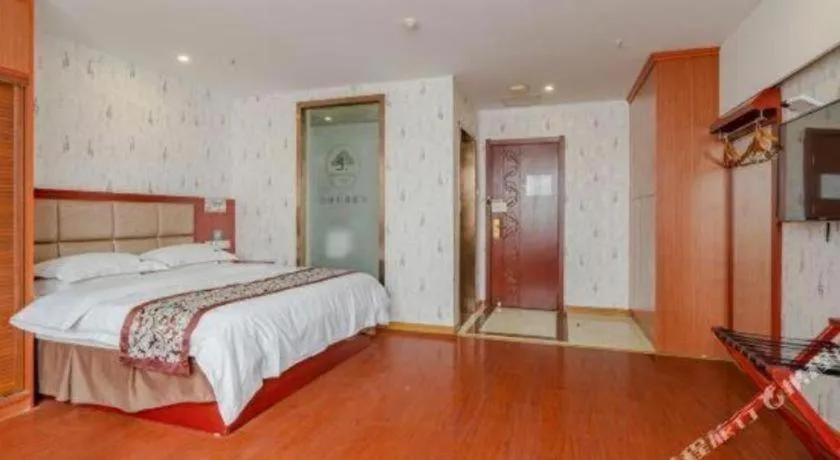 Bed in GreenTree Inn Chuzhou City Quanjiao County High-Speed Italy Trade City Business Hotel