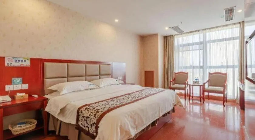 Bed in GreenTree Inn Chuzhou City Quanjiao County High-Speed Italy Trade City Business Hotel