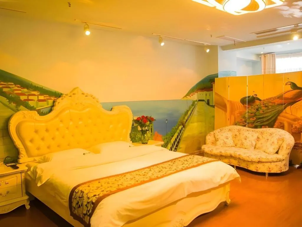 Bed in GreenTree Inn Chuzhou City Quanjiao County High-Speed Italy Trade City Business Hotel