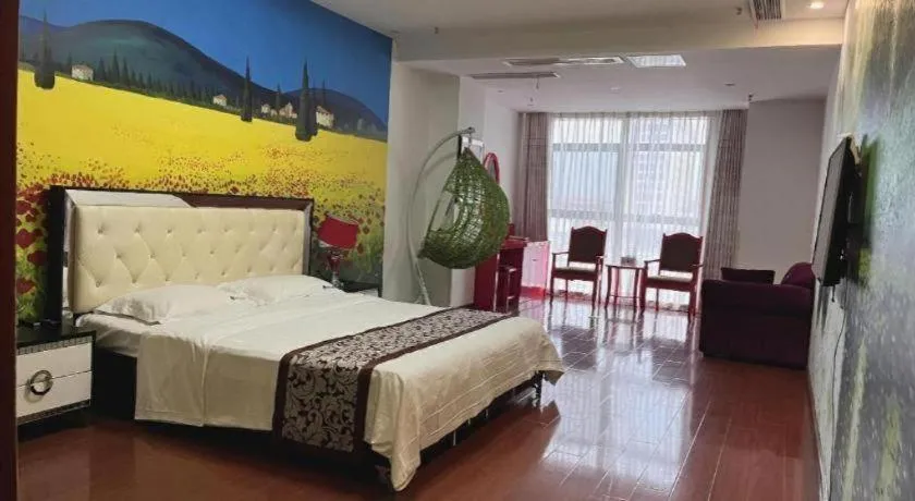 Bed in GreenTree Inn Chuzhou City Quanjiao County High-Speed Italy Trade City Business Hotel