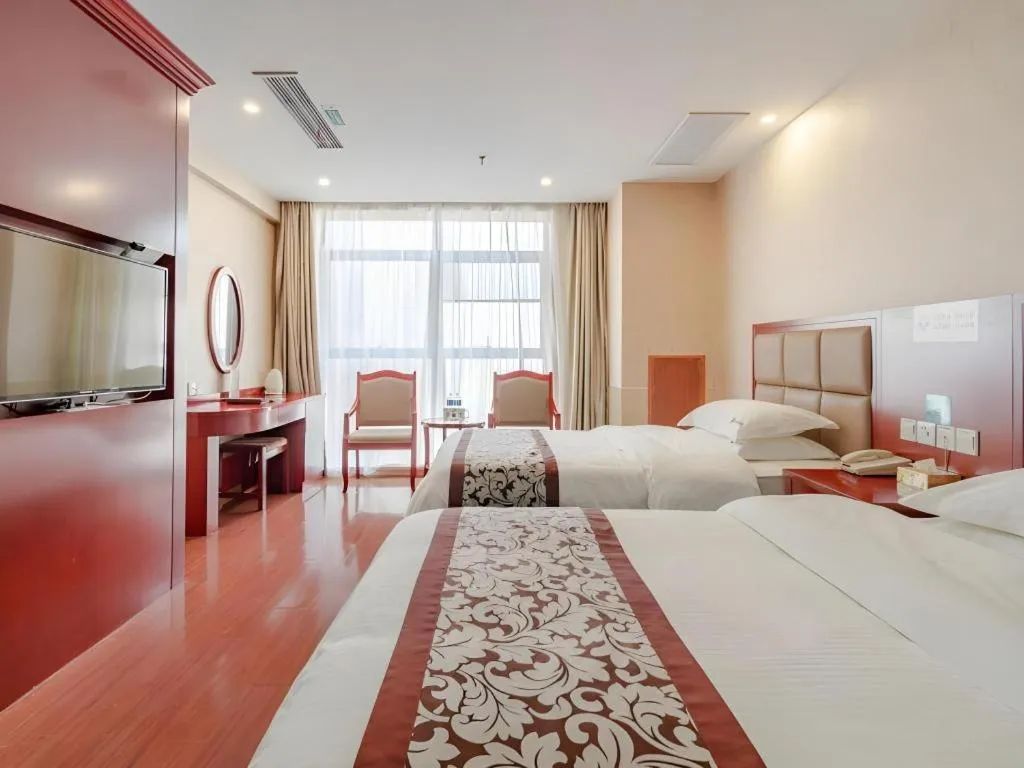 Bed in GreenTree Inn Chuzhou City Quanjiao County High-Speed Italy Trade City Business Hotel