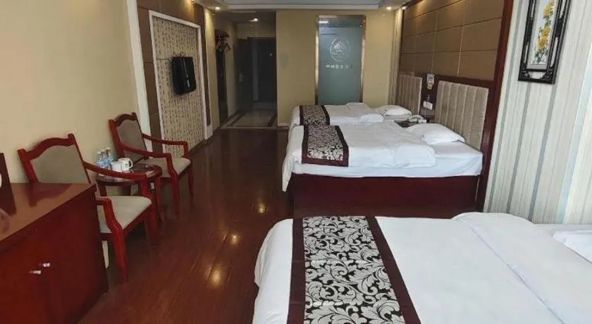 Bed in GreenTree Inn Chuzhou City Quanjiao County High-Speed Italy Trade City Business Hotel