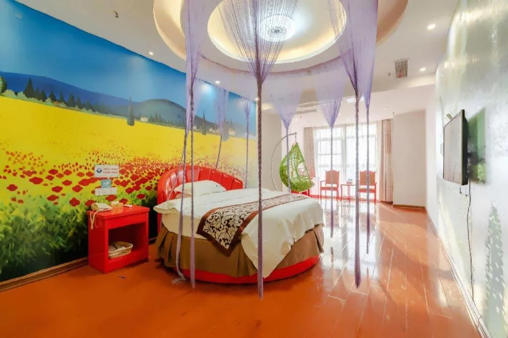 Bed in GreenTree Inn Chuzhou City Quanjiao County High-Speed Italy Trade City Business Hotel