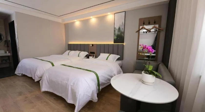 Bed in GreenTree Inn Jiangsu Xuzhou Western 3rd Ring Road Xiyuan Express Hotel