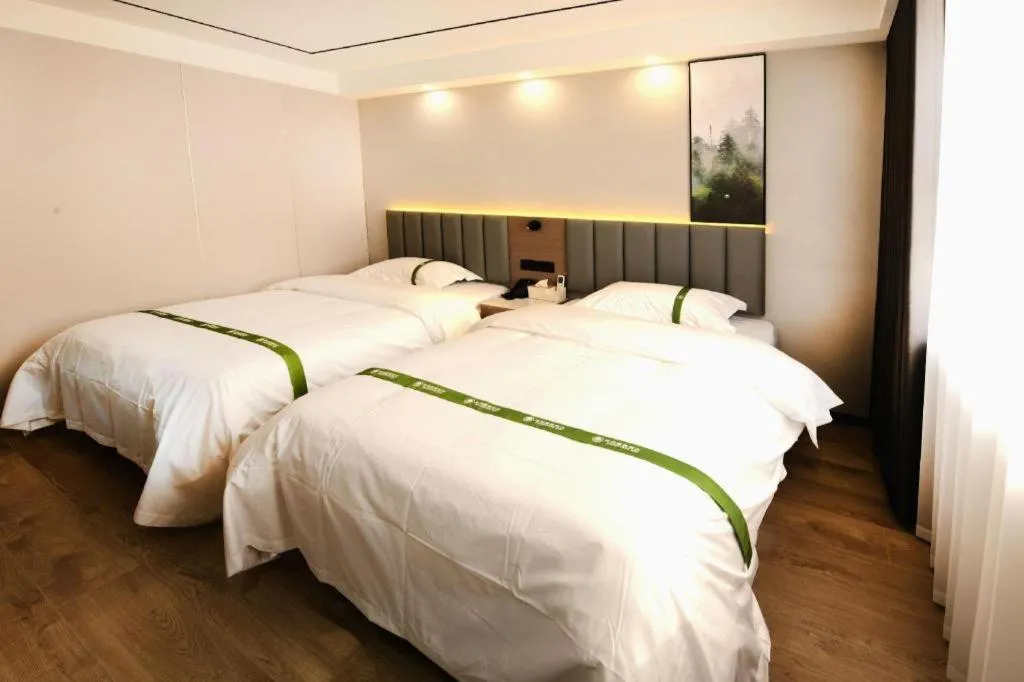 Bed in GreenTree Inn Jiangsu Xuzhou Western 3rd Ring Road Xiyuan Express Hotel