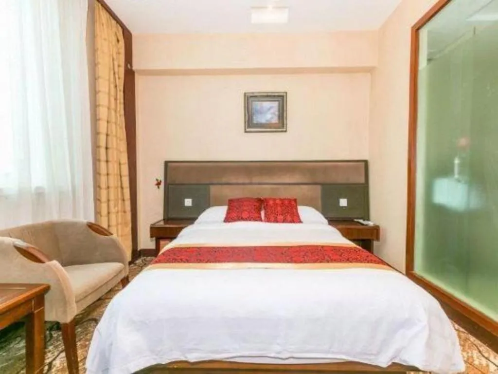 Bed in GreenTree Alliance Zhejiang Zhoushan Putuoshan Zhujiajian Scenic Spot Hotel