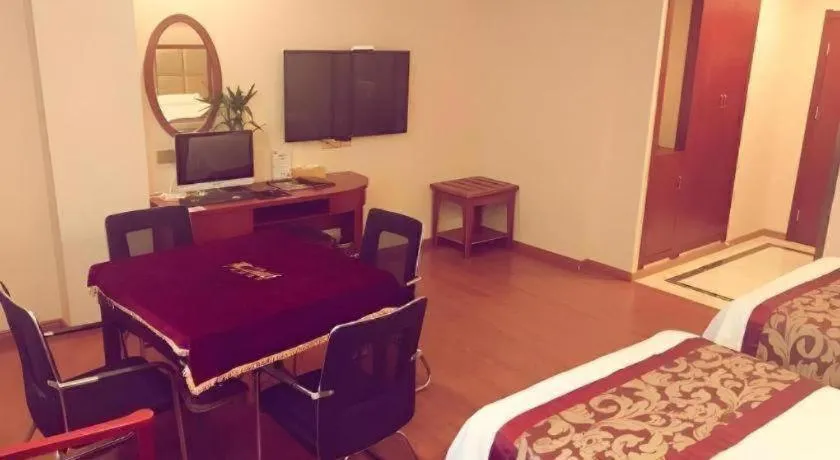 Bed in GreenTree Inn Jiangxi Shangrao Qianshan Ehu Avenue Express Hotel