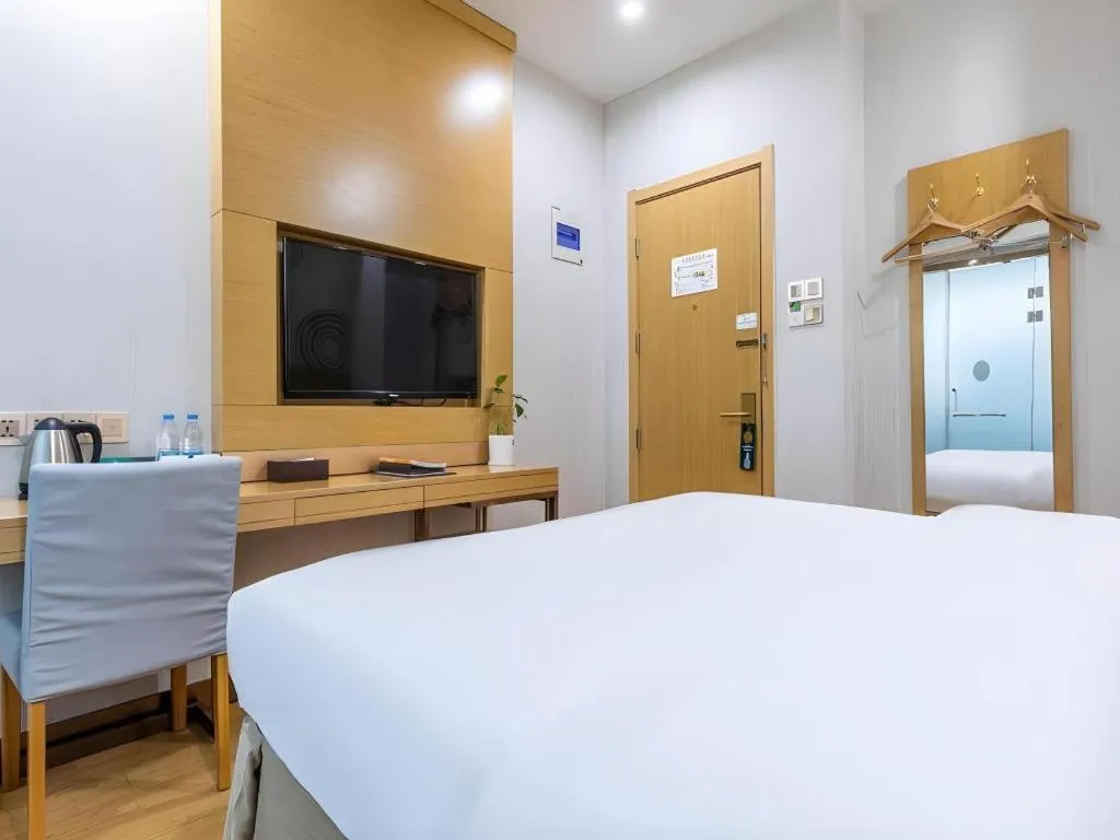 Bed in GreenTree Inn Hefei Government Cultural District South District Provincial Hospital Nanqu Hotel