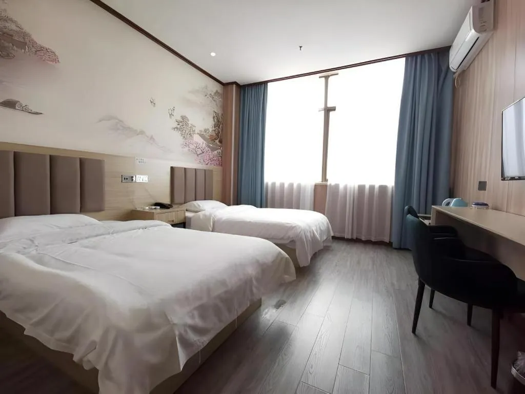 Bed in Thank Inn Hotel Jiangsu Suzhou Luzhi Ancient Town Scenic Area