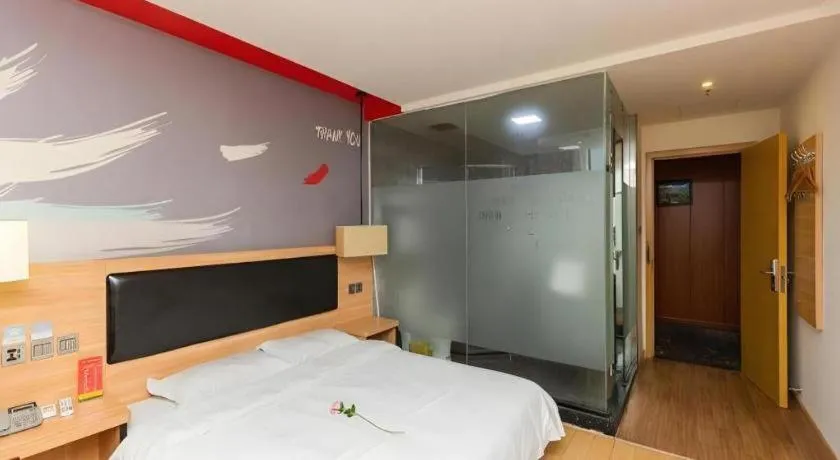 Bed in Thank Inn Hotel Jiangsu Suzhou Luzhi Ancient Town Scenic Area