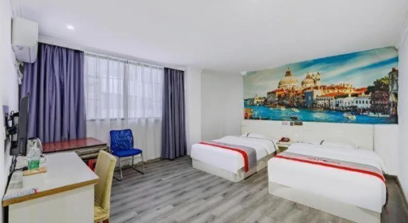 Bed in JUNYI Hotel Jiangxi Xinyu Baoshi Park