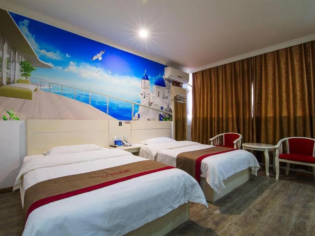 Bed in JUNYI Hotel Jiangxi Xinyu Baoshi Park