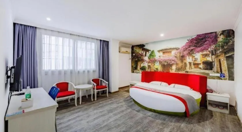 Bed in JUNYI Hotel Jiangxi Xinyu Baoshi Park