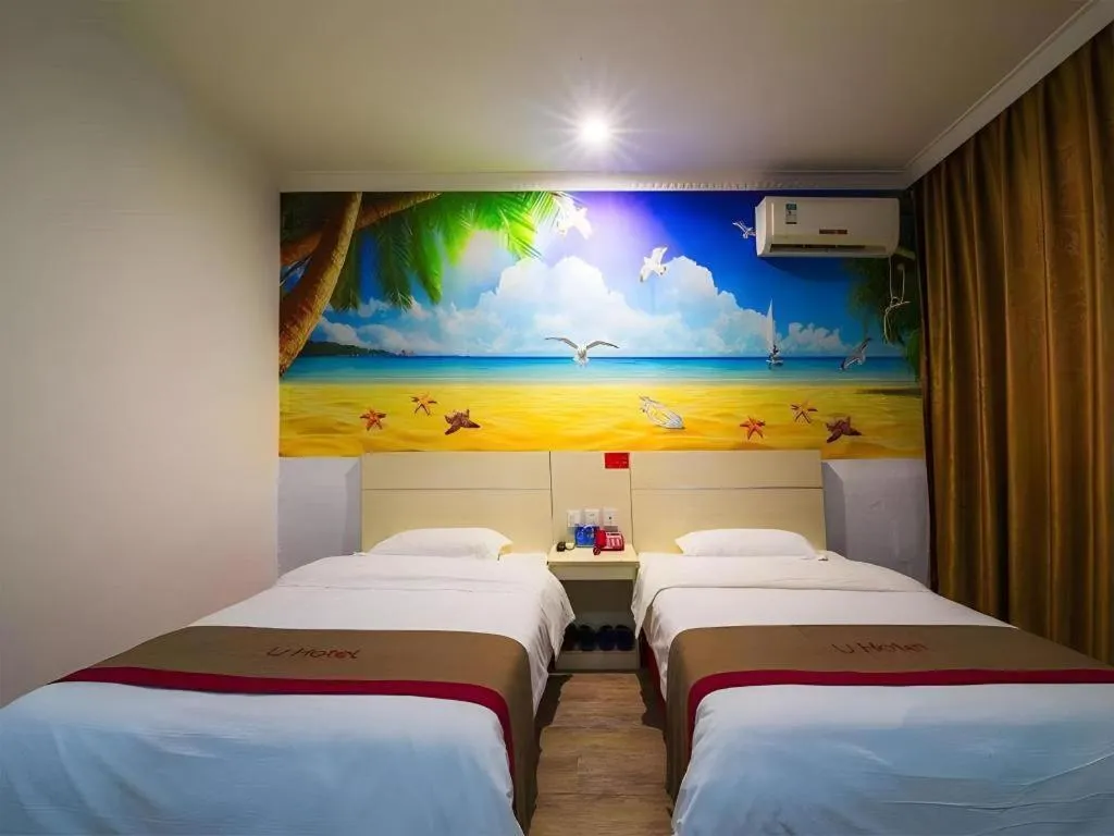 Bed in JUNYI Hotel Jiangxi Xinyu Baoshi Park