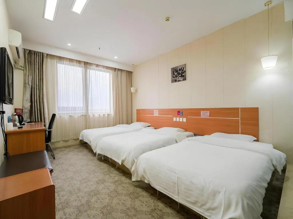 Bed in Thank Inn Plus Hotel Wuxi Xishan District Leather City