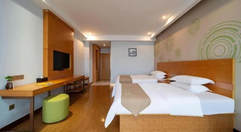 Bed in GreenTree Inn Ningbo Hangzhou Wan New District Lishi Square Business Hotel