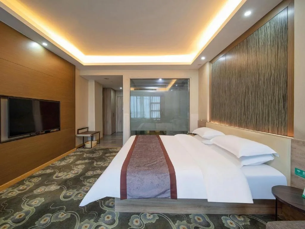 Bed in GreenTree Inn Ningbo Hangzhou Wan New District Lishi Square Business Hotel