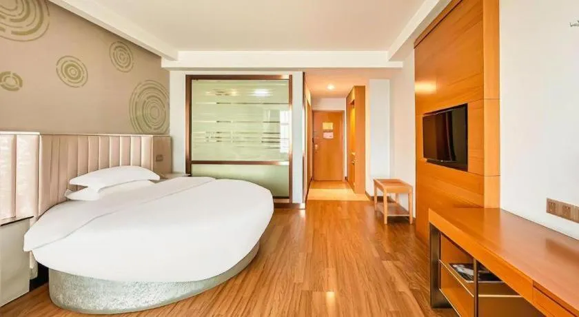 Bed in GreenTree Inn Ningbo Hangzhou Wan New District Lishi Square Business Hotel