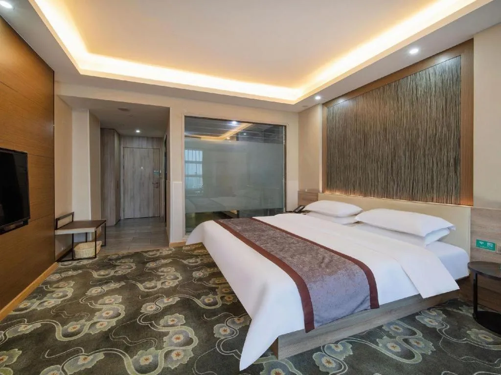 Bed in GreenTree Inn Ningbo Hangzhou Wan New District Lishi Square Business Hotel
