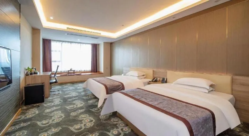 Bed in GreenTree Inn Ningbo Hangzhou Wan New District Lishi Square Business Hotel