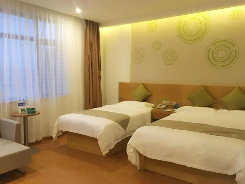 Bed in GreenTree Inn Ningbo Ninghai Beidou North Road Express Hotel