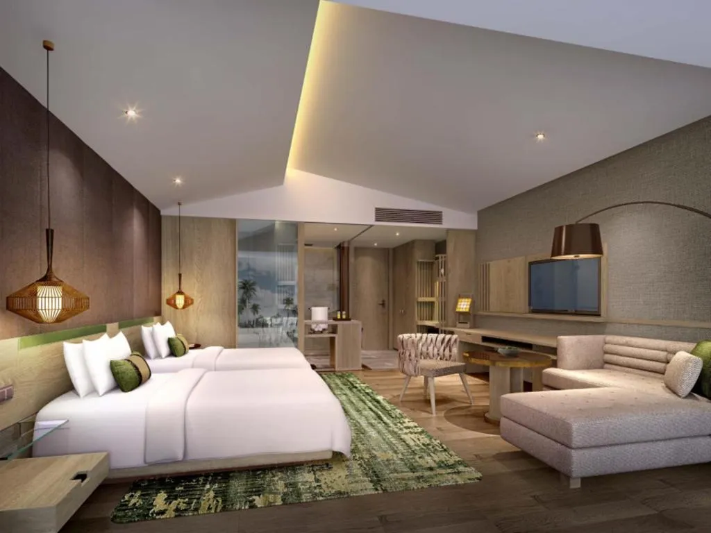 Bed in La Fountain Hotel & Resort Sanya