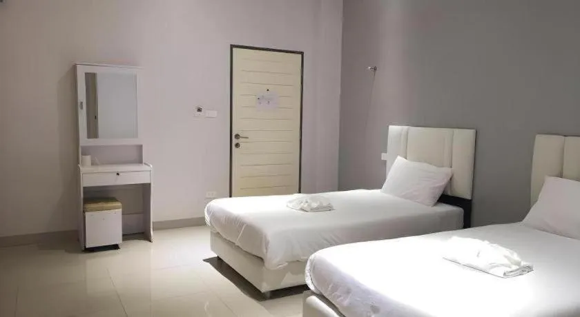 Bed in River Residence Saraburi Hotel