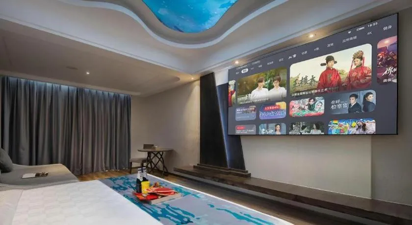 Bed in HuangMa holiday yacht view sea resort hotel