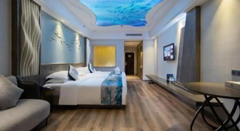 Bed in HuangMa holiday yacht view sea resort hotel