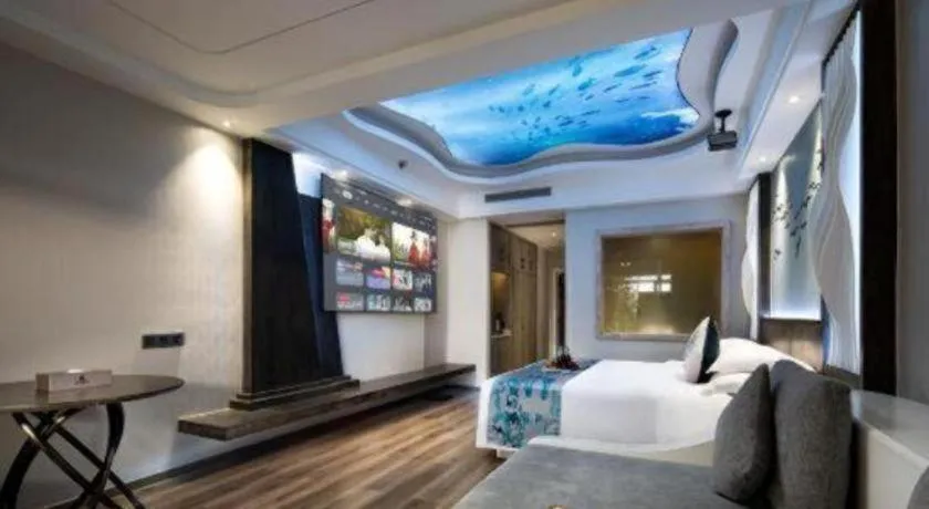 Bed in HuangMa holiday yacht view sea resort hotel