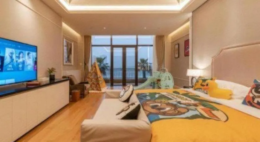 Bed in Donghai Xianhucheng Huanglong Hotel