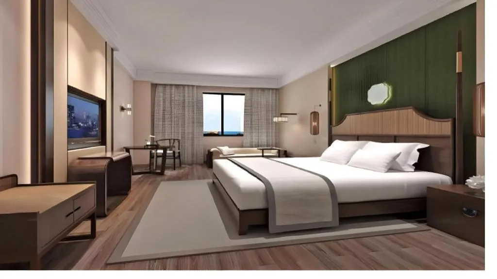 Bed in Metropolo Hotel YunNan Shangri-la Karma Dan Songzanlin Temple