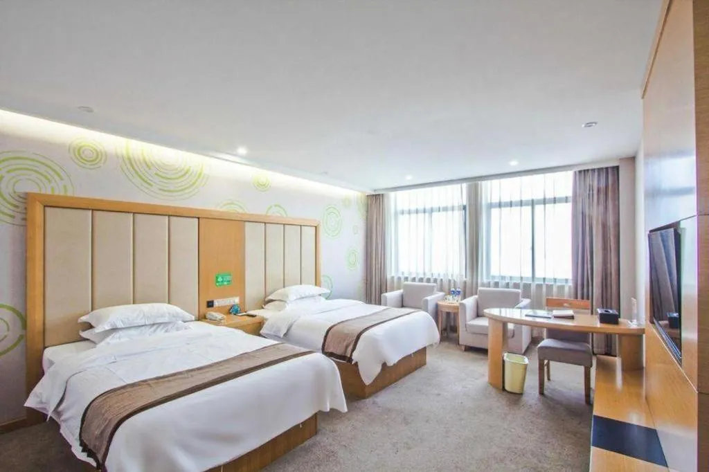 Bed in GreenTree Inn Tongxiang Chongfuzhen World Fur Center Branch