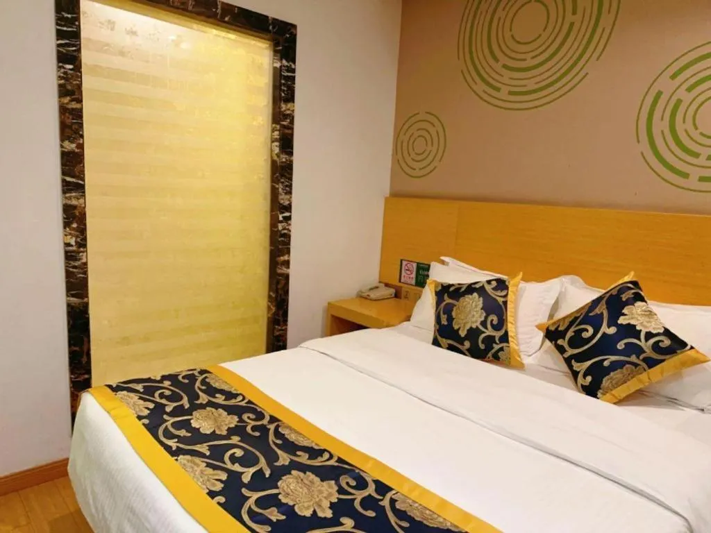 Bed in GreenTree Inn Shanghai Fengxian District Xiaotang Metro Station