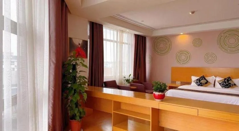 Bed in GreenTree Inn Shanghai Fengxian District Xiaotang Metro Station