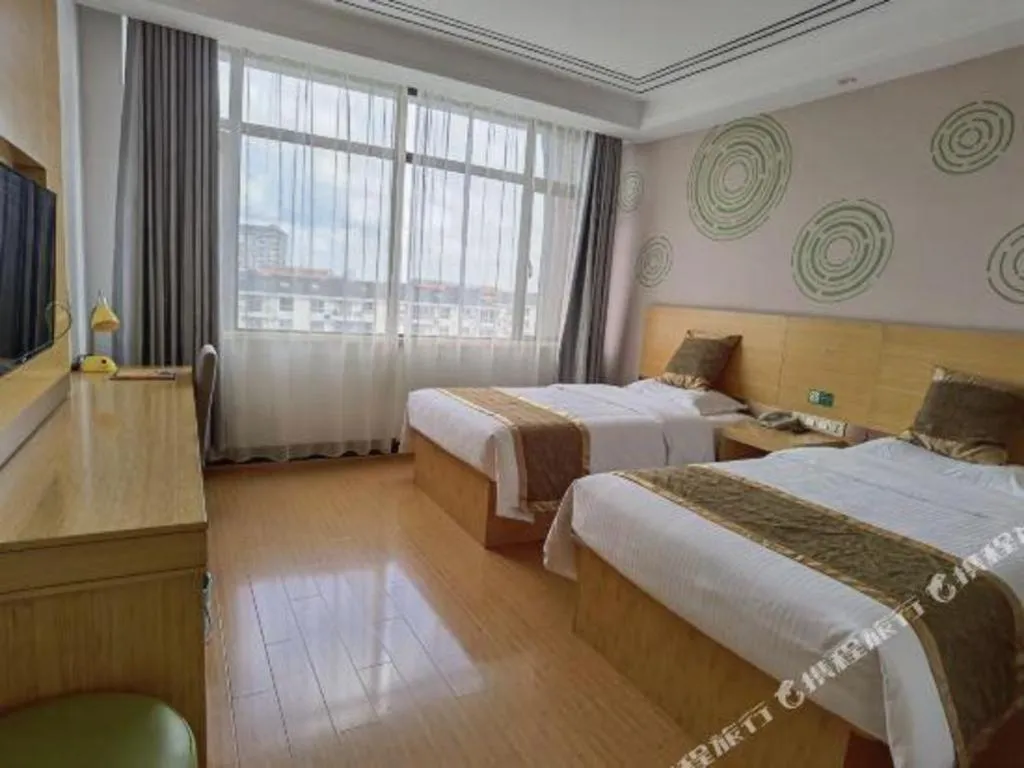 Bed in GreenTree Inn Shanghai Fengxian District Xiaotang Metro Station
