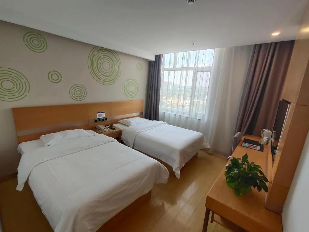 Bed in GreenTree Inn Ordos Kangbashi District Ulan Mulun Street Branch