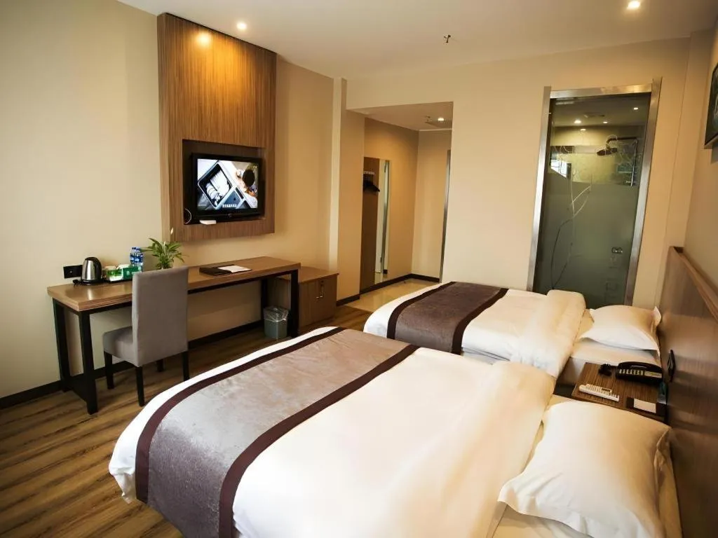 Bed in GreenTree Alliance Ningbo South Train Station Shunde Road Hotel
