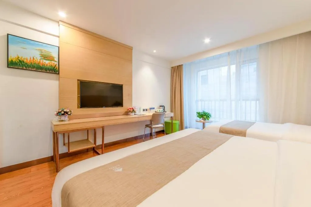 Bed in GreenTree Inn Weifang Kuiwen District Beiwang Jiale