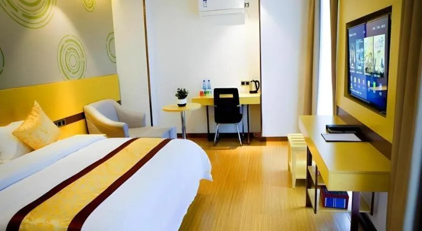 Bed in GreenTree Inn Huanggang City Wuxue City Kanjiang Avenue