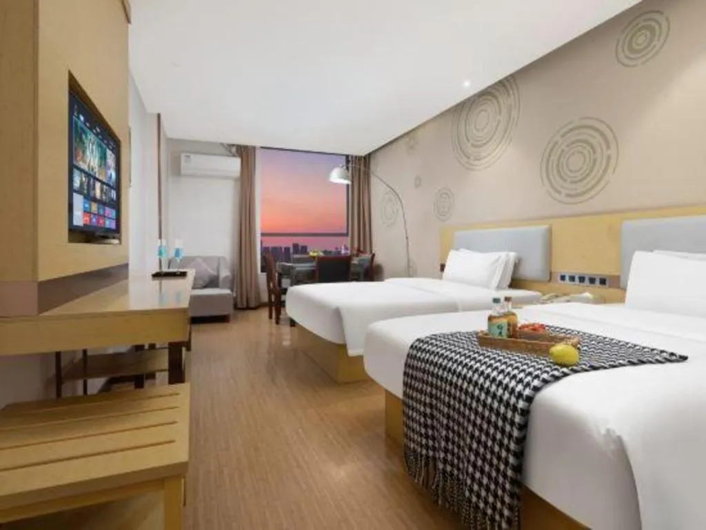 Bed in GreenTree Inn Huanggang City Wuxue City Kanjiang Avenue
