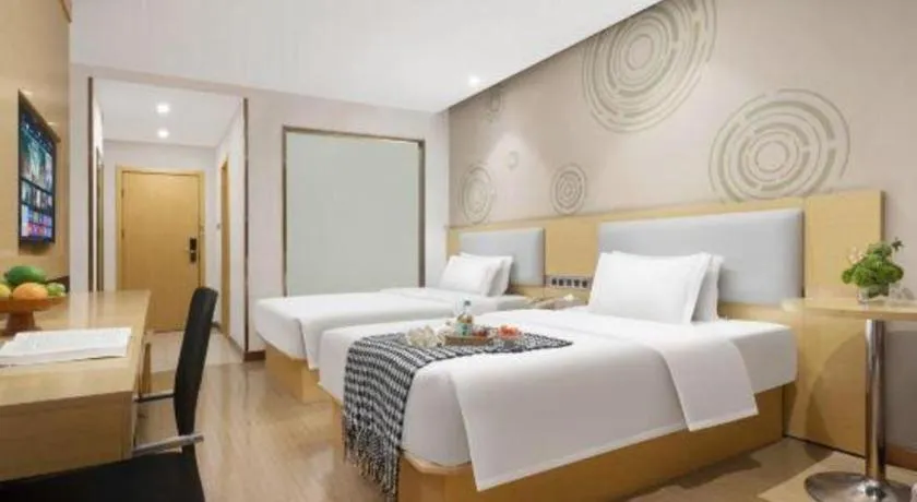 Bed in GreenTree Inn Huanggang City Wuxue City Kanjiang Avenue