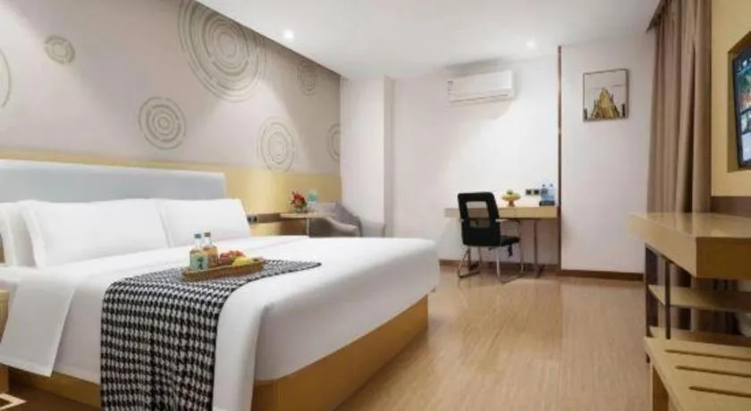 Bed in GreenTree Inn Huanggang City Wuxue City Kanjiang Avenue