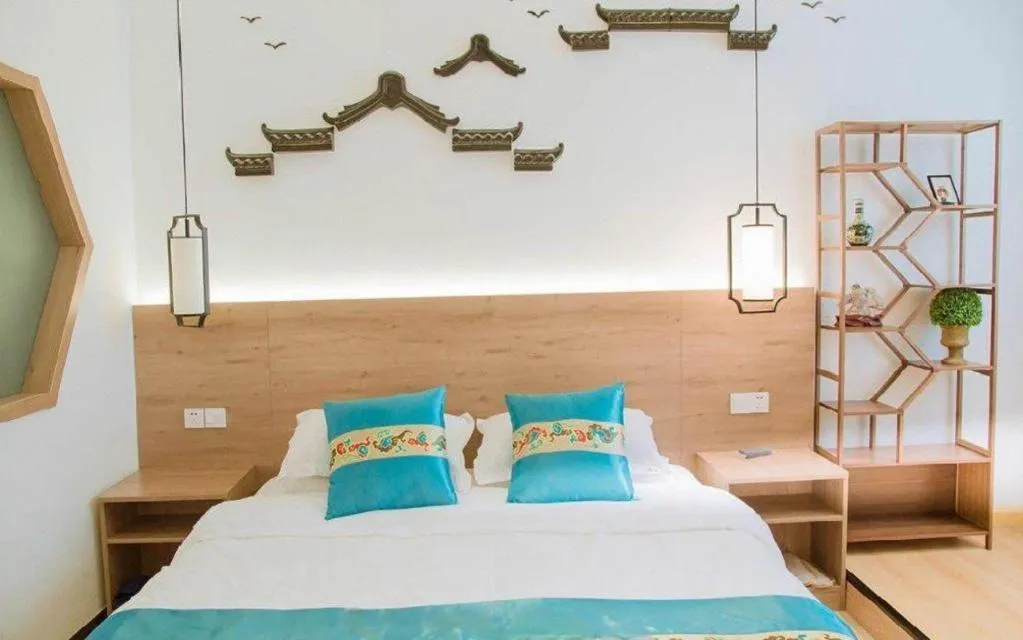 Bed in Shell Zaozhuang Taierzhuang Ancient City East Gate Hotel