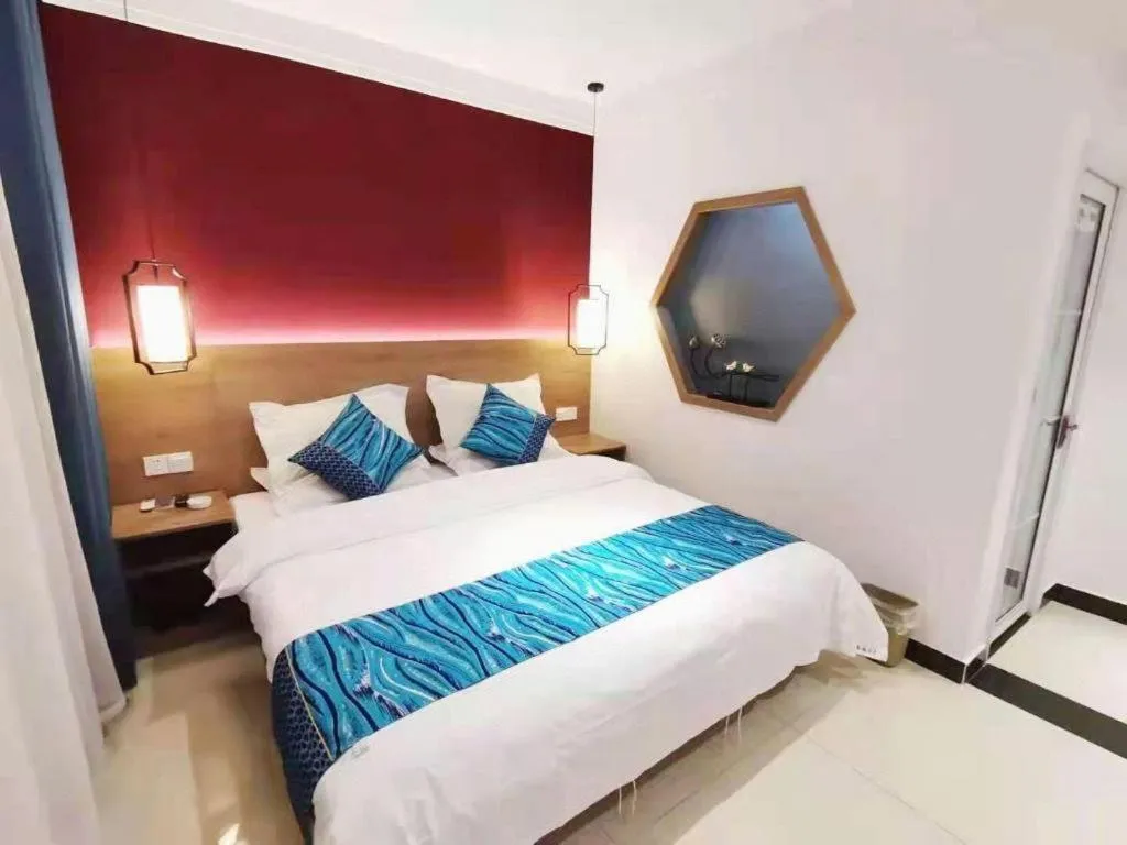 Bed in Shell Zaozhuang Taierzhuang Ancient City East Gate Hotel