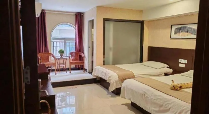 Bed in Shell Zaozhuang Taierzhuang Ancient City East Gate Hotel