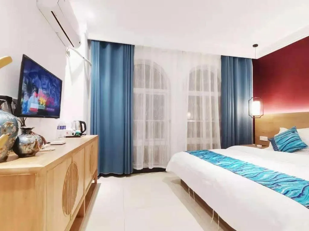 Bed in Shell Zaozhuang Taierzhuang Ancient City East Gate Hotel