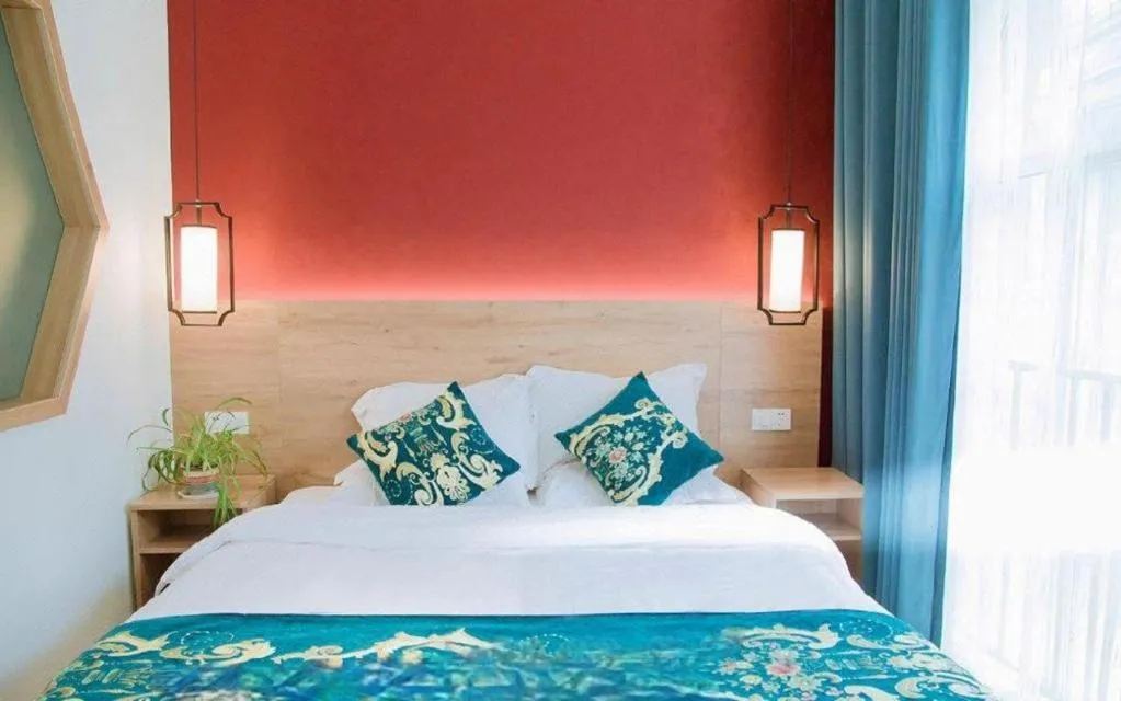 Bed in Shell Zaozhuang Taierzhuang Ancient City East Gate Hotel