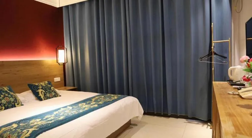 Bed in Shell Zaozhuang Taierzhuang Ancient City East Gate Hotel