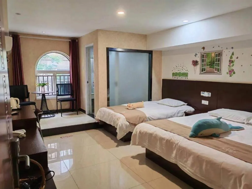 Bed in Shell Zaozhuang Taierzhuang Ancient City East Gate Hotel